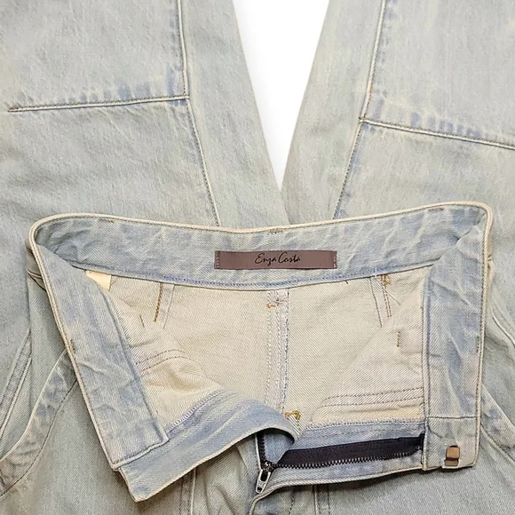 New $350 ENZA COSTA Marine Utility Cargo Jeans in Nostalgia Wash XS - Picture 7 of 8